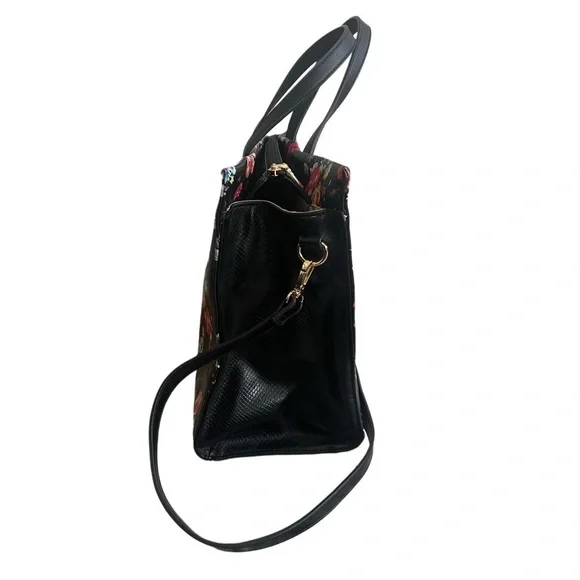 Moda Luxe Colorful Floral Preppy Large Satchel Handbag - Picture 3 of 16